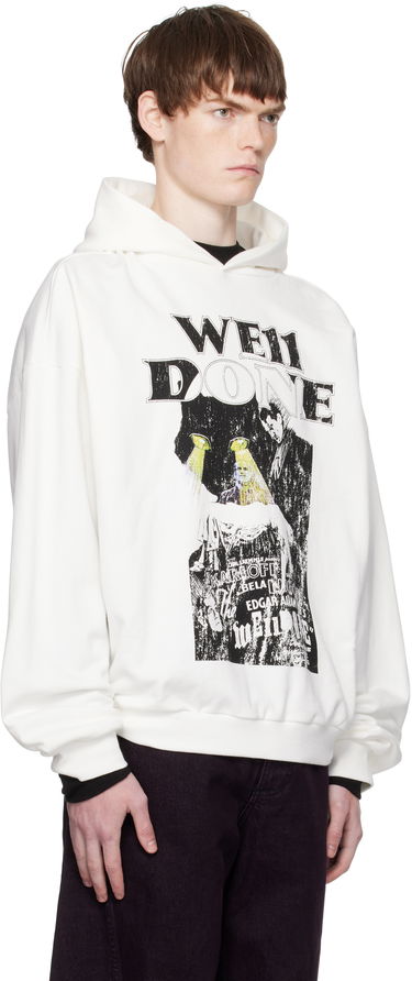 Суитчър We11done We11done Cat Poster Graphic Hoodie Бяло | WD-TH2-25-837-U-WH, 1