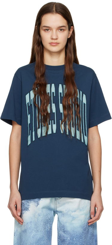 Тениска Études Études Wonder College T-Shirt Синьо | E23MM109A01043, 0