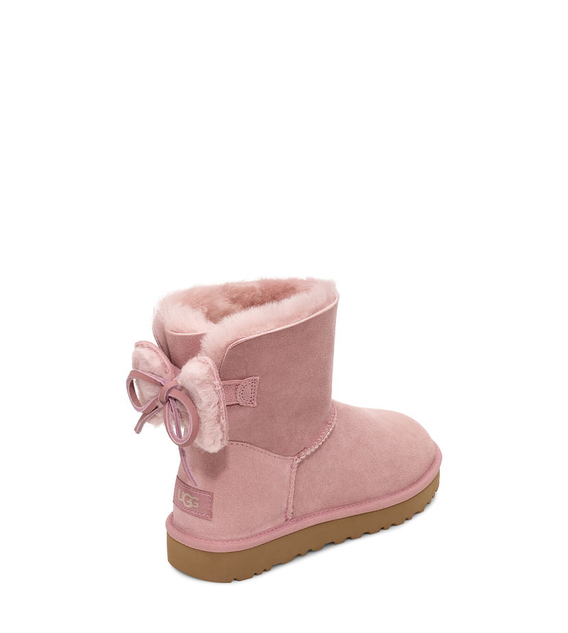 Кецове и обувки UGG Shearling Mini Boot With Double Bow Розово | 1103652-PCRY