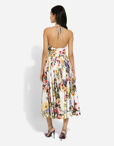 Pокля Dolce & Gabbana Dolce & Gabbana Garden Print Cotton Midi Dress Бяло | F6HABTHS5Q1HA4YB, 2