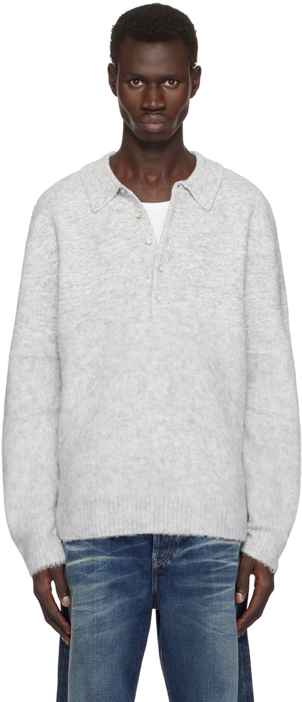 Пуловер Helmut Lang Helmut Lang Brushed Polo Сиво | O06HM796, 0