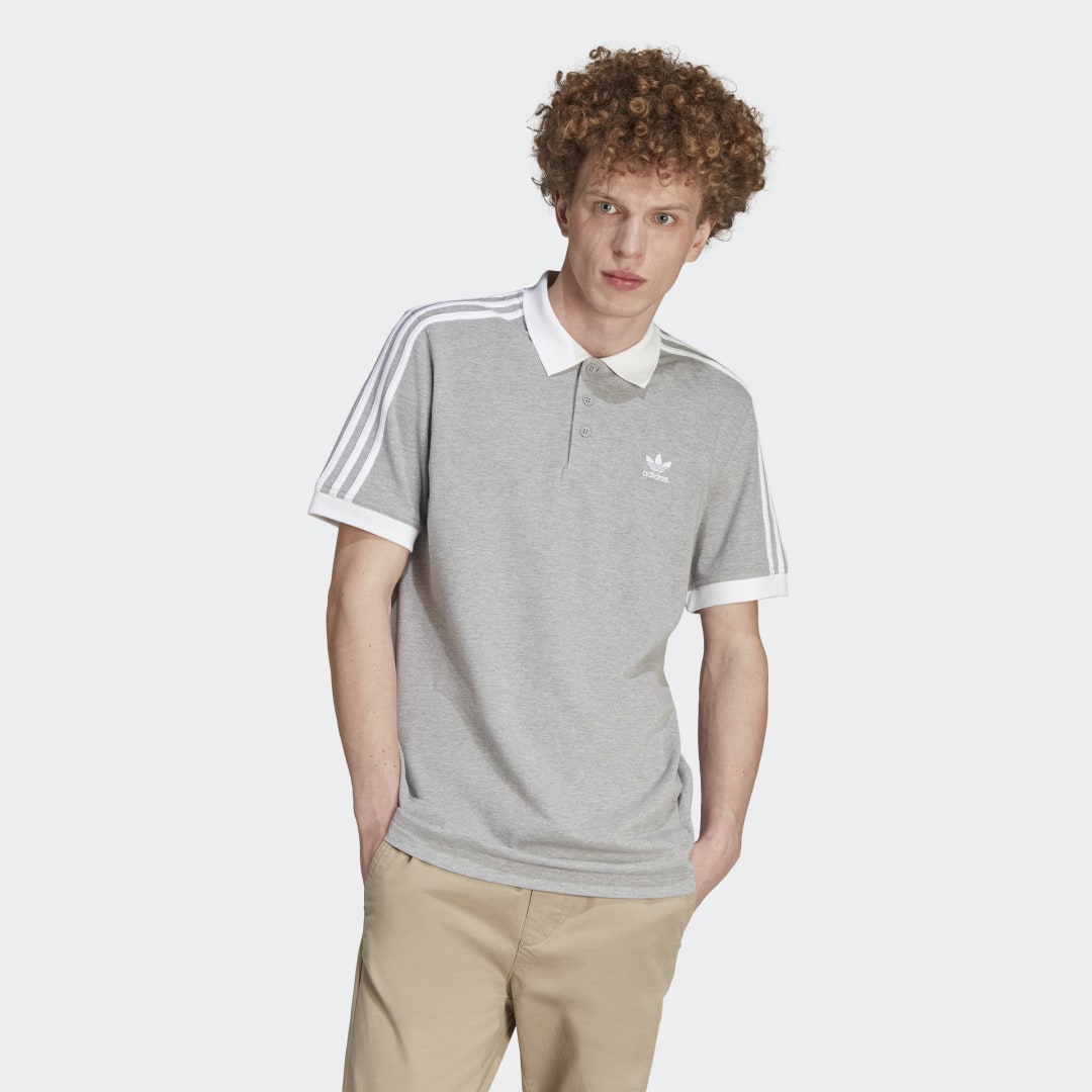 Поло тениска adidas Originals Adicolor Classics 3-Stripes Сиво | IL2502, 0