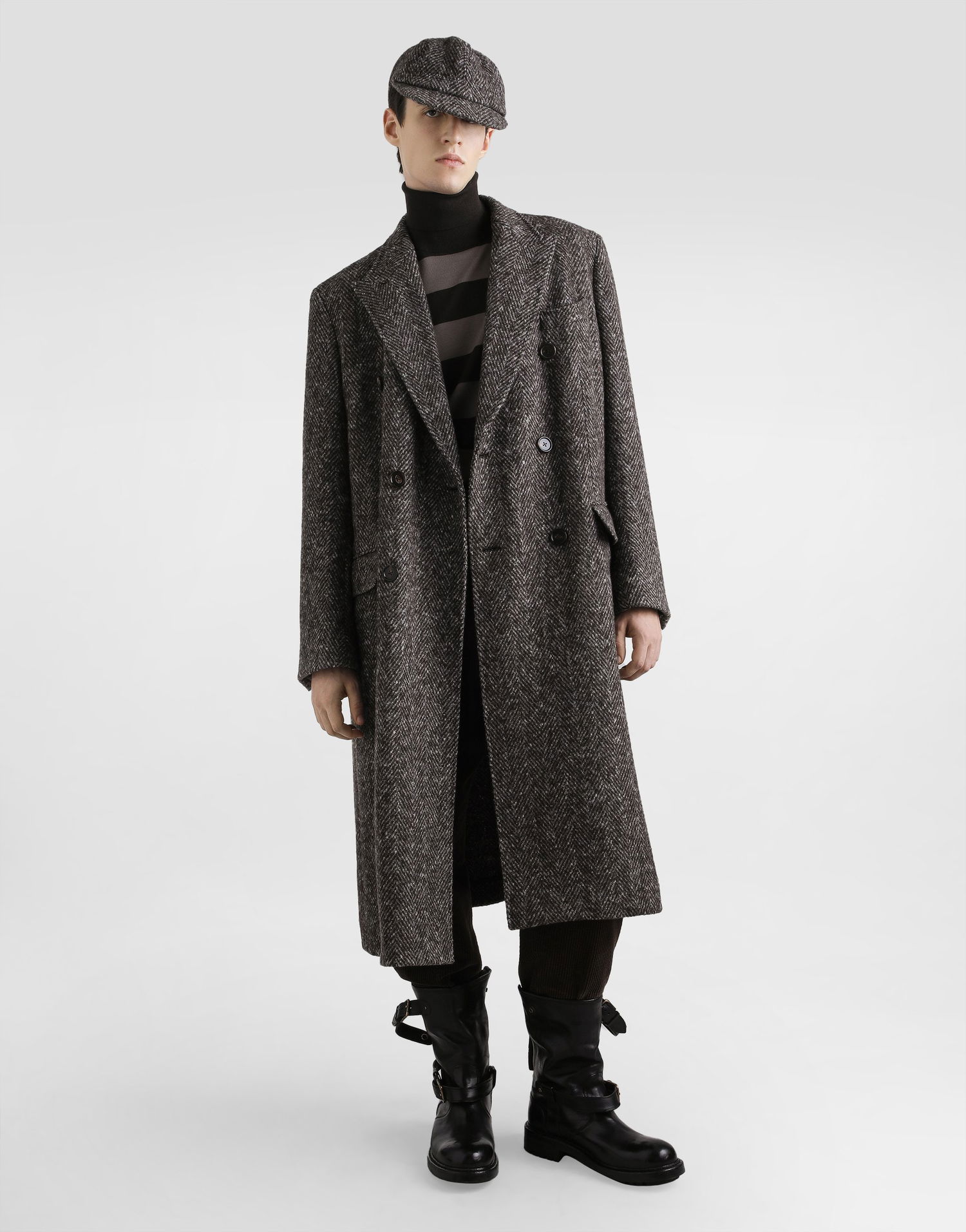 Палта Dolce & Gabbana Dolce & Gabbana Double-breasted Herringbone Coat Сиво | G038ZTFC2FDS8030, 1