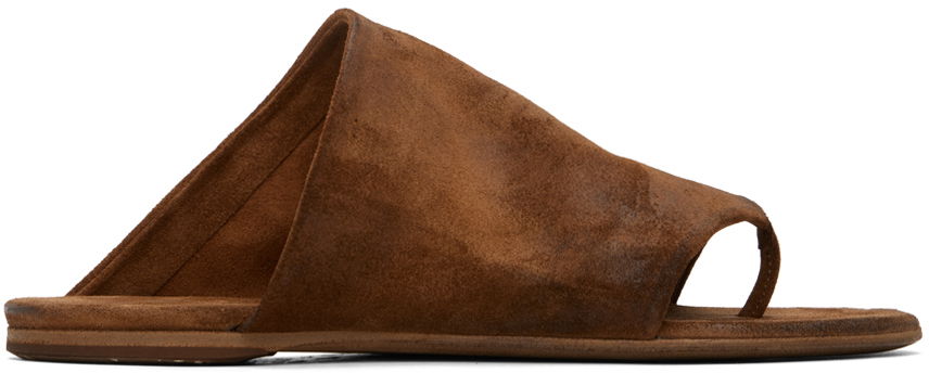 Кецове и обувки Marsèll Marsèll Arsella Suede Thong Sandals Кафяво | MW2079 141, 0