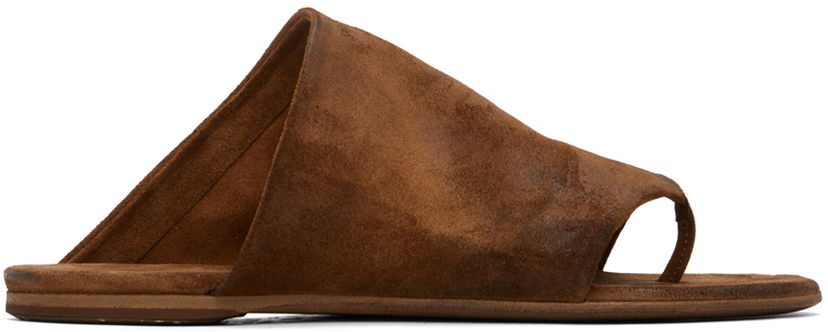 Кецове и обувки Marsèll Marsèll Arsella Suede Thong Sandals Кафяво | MW2079 141