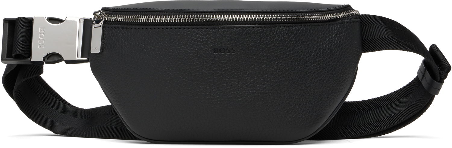 Чанта за кръста BOSS BOSS Grained Leather Belt Bag Черно | 50552475, 0