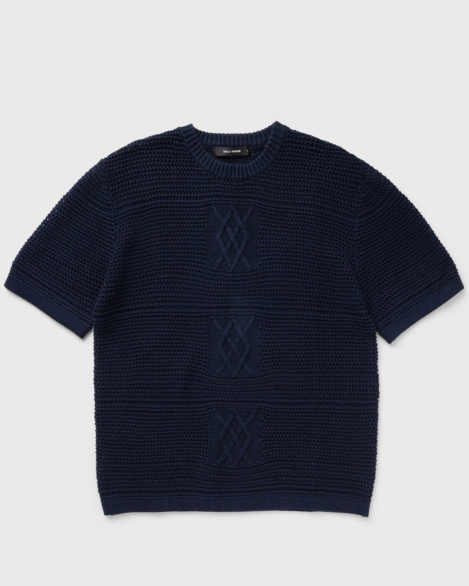 Тениска DAILY PAPER Crochet Knitted T-Shirt Тъмно синьо | 2511133, 1