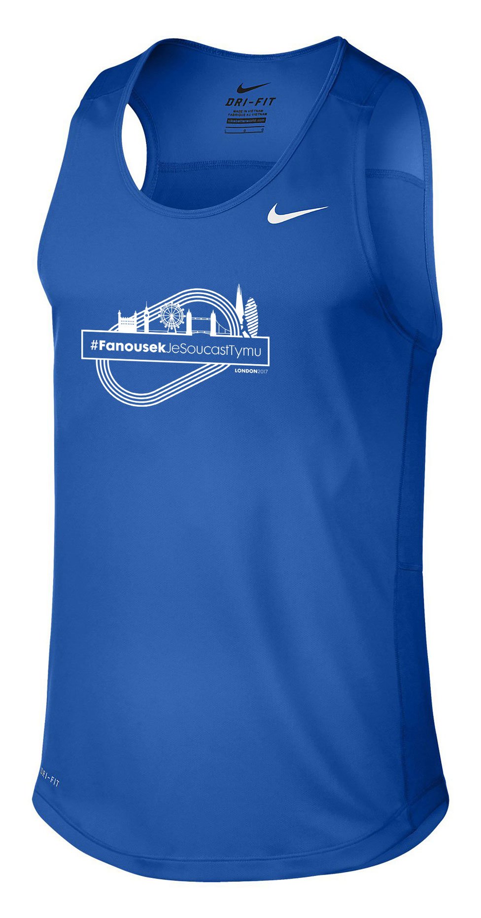 Потник Nike Nike Miler Singlet II Fans Running Tank Top Синьо | 598589-493-logo, 0