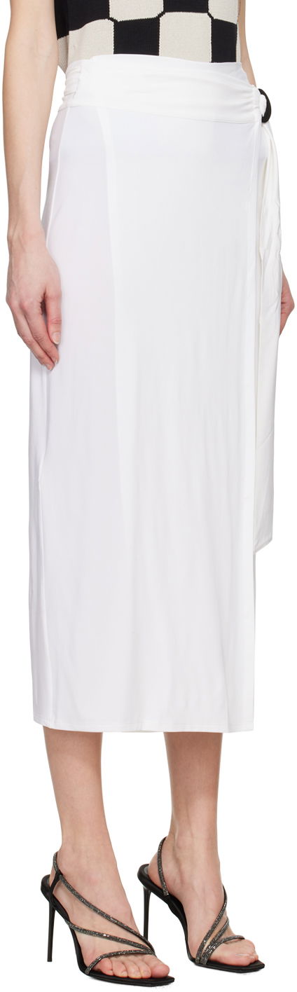 Пола Max Mara Beato Midi Wrap Skirt with Ring Detail Бяло | 2416691069600, 1