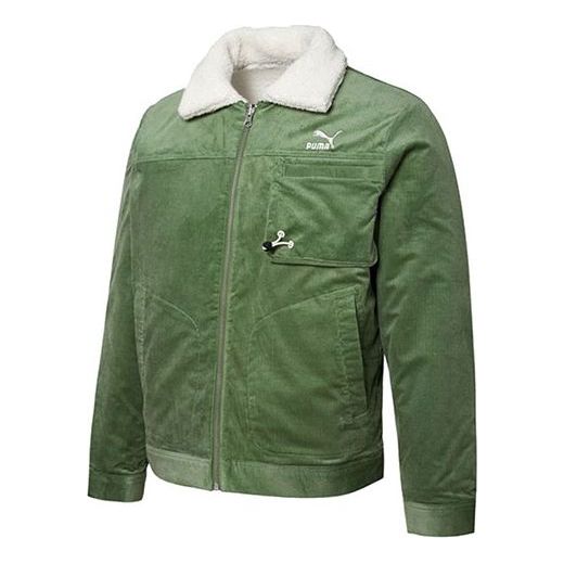Яке Puma Reversible Corduroy Jacket with Embroidered Logo Зелено | 534751-67, 0