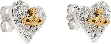 Обеци Vivienne Westwood Vivienne Westwood Tiny Diamante Heart Earrings Металик | 62010041-02P580-, 1