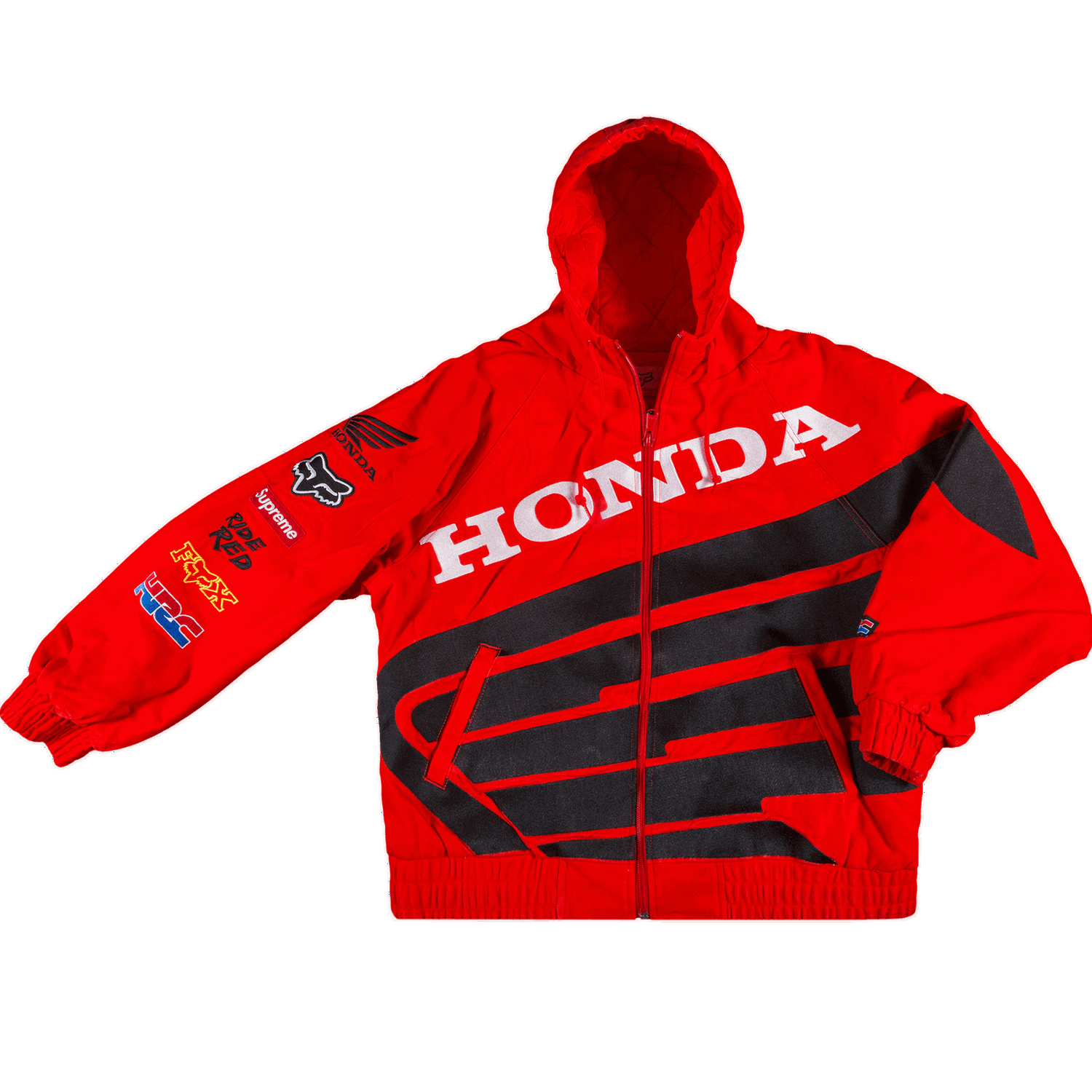 Ветровка Supreme Honda x Fox x Racing Puffy Zip Up Jacket Червено | FW19J8 RED, 0