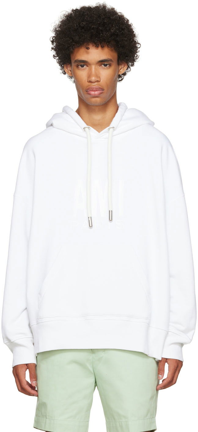 Суитчър AMI Paris Hoodie Бяло | USW203.731, 0