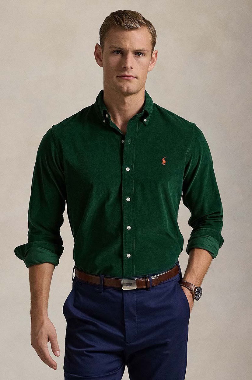 Риза Polo by Ralph Lauren Corduroy Shirt Зелено | 710853123