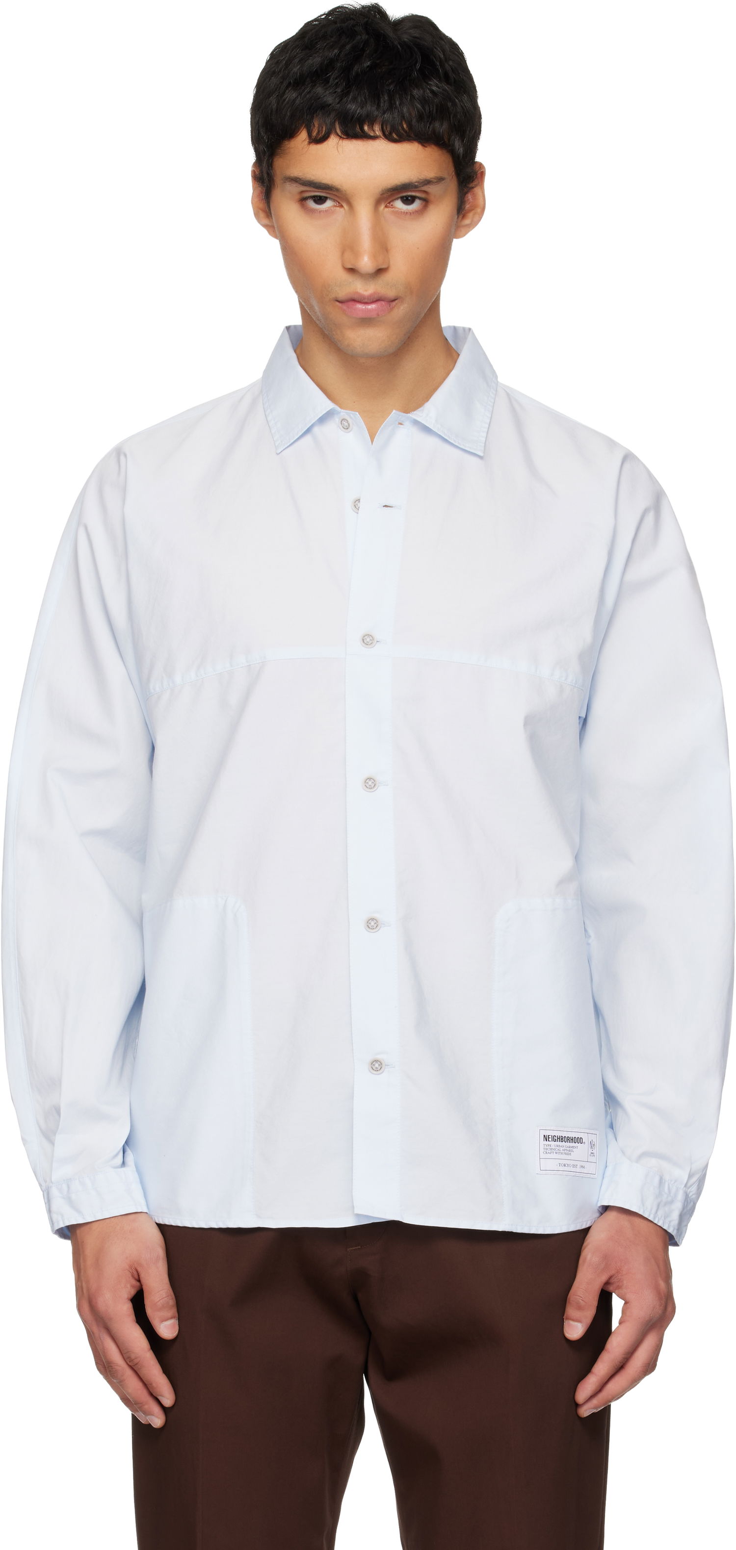 Риза Neighborhood Dolman Sleeve Long-Sleeve Shirt Синьо | 252AQNH-SHM01, 0