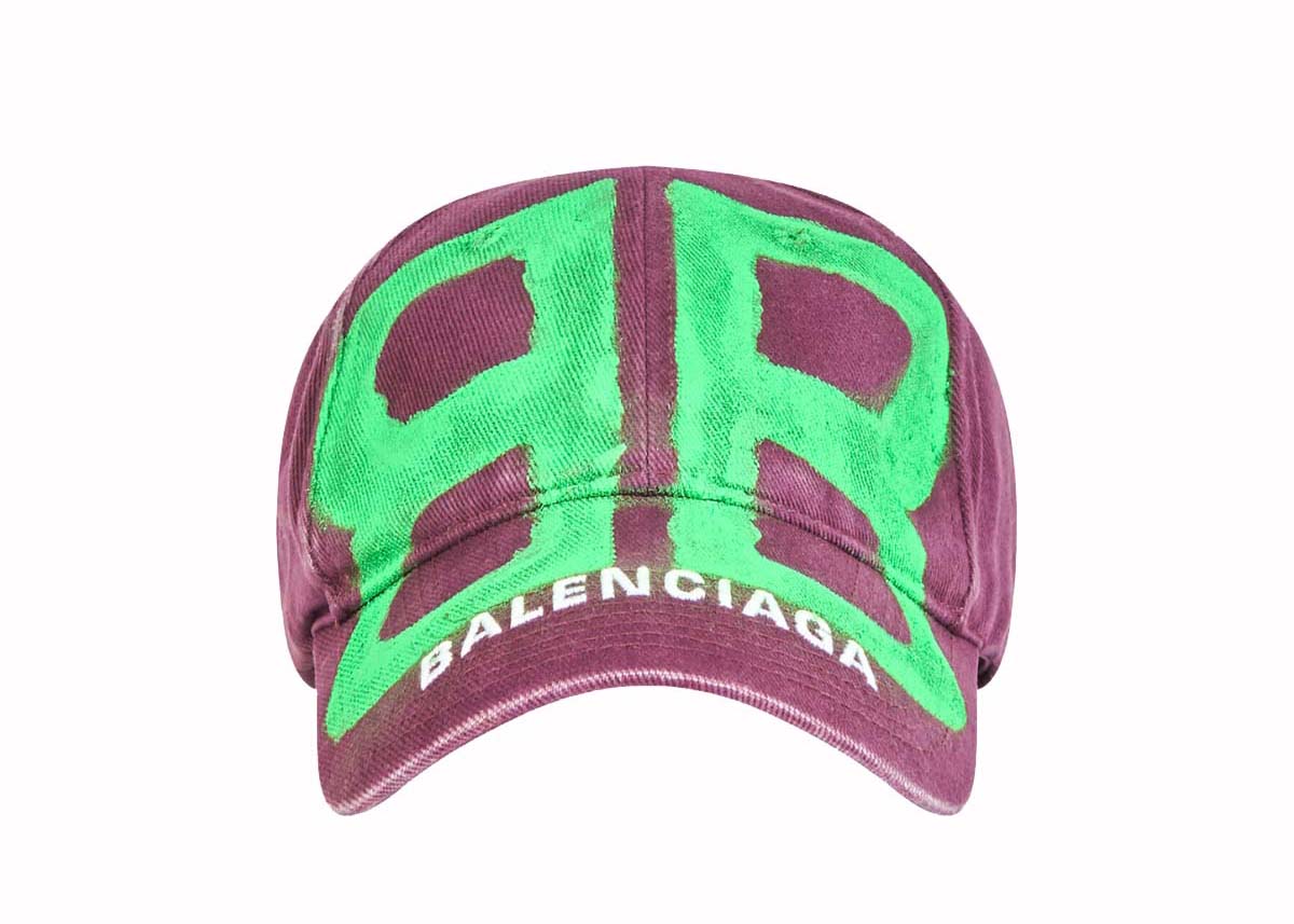 Шапка с козирка Balenciaga BB Sprayed Cap Зелено | 673321410B25067, 0