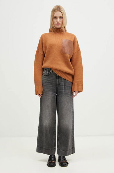 Пуловер JW Anderson JW Anderson Leather Patch Pocket Turtleneck Jumper Кафяво | KW1292.YN0367.619, 3