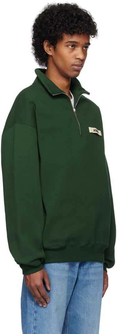 Пуловер Jacquemus Jacquemus Gros Grain Zipped-Rollneck Sweatshirt Зелено | 25E255JS283-2458, 1