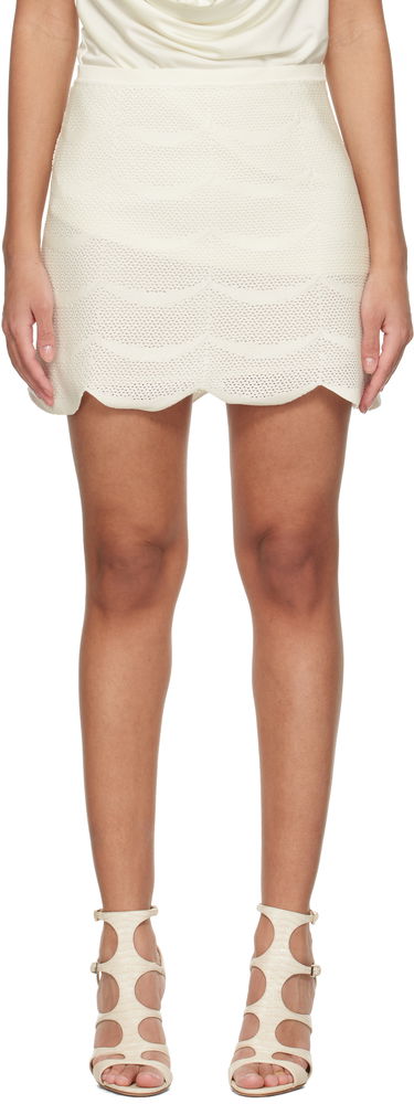 Пола Tom Ford Tom Ford Crescent Silk Cotton Mesh Miniskirt Бяло | GCK215-YAX844, 0