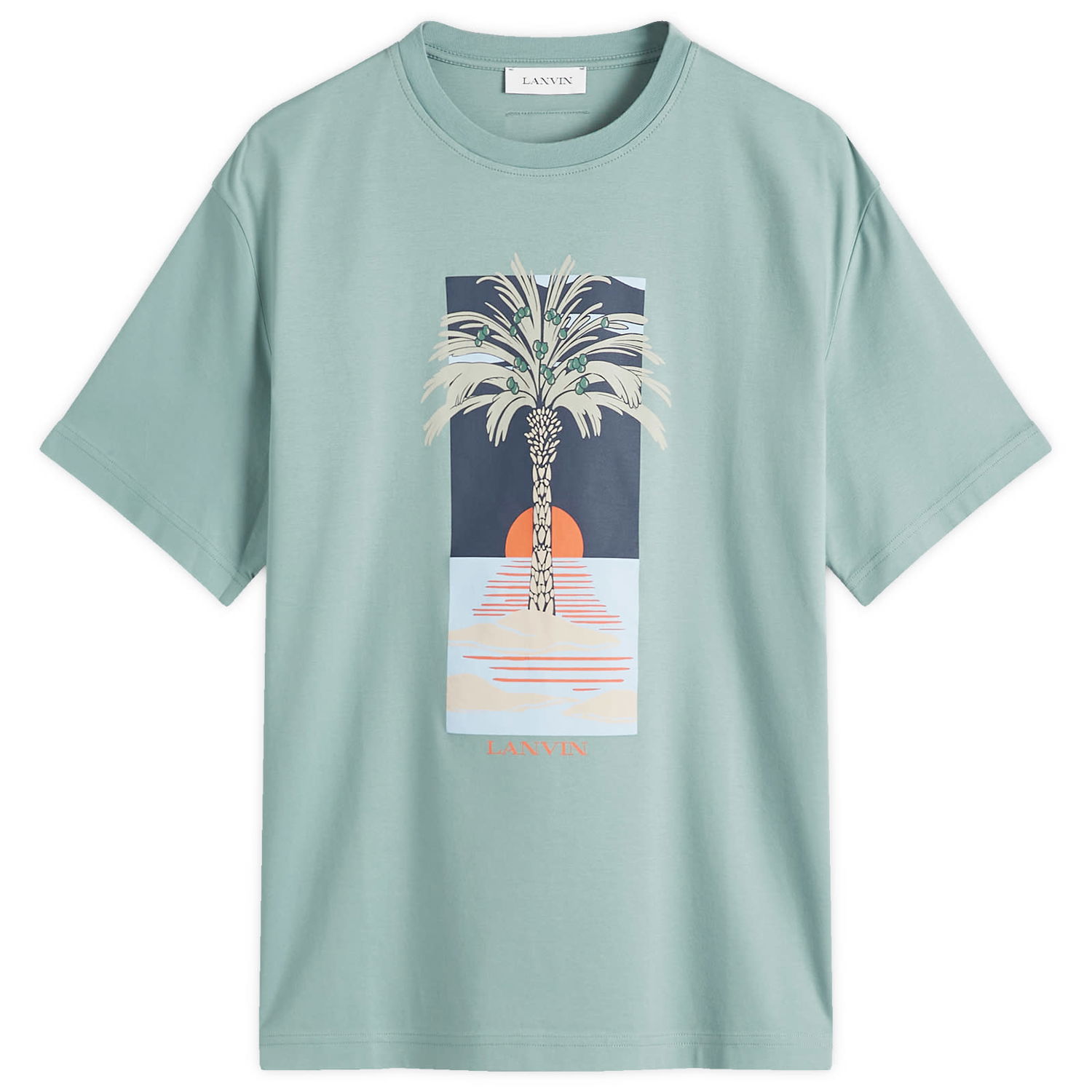 Тениска LANVIN Lanvin Men's Palm Tree Graphic T-Shirt Зелено | RM-TS0115-J173-P25-414, 0