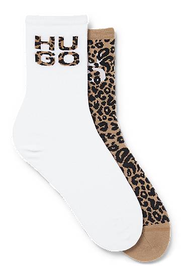 Чорапи BOSS Two-Pack of Socks with Leopard Print Кафяво | 50543172, 0