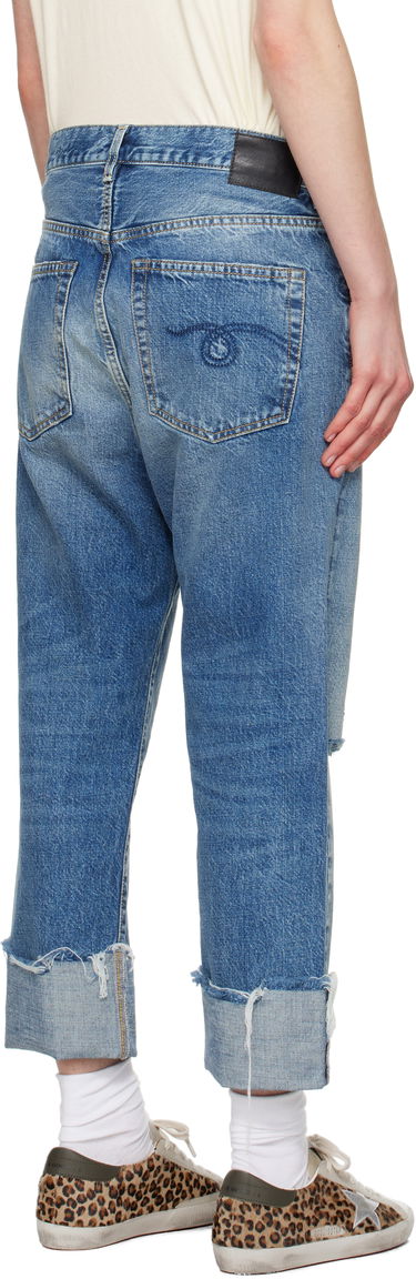 Дънки R13 R13 Tailored Drop Cropped Jeans Синьо | R13W6452-D283C, 2