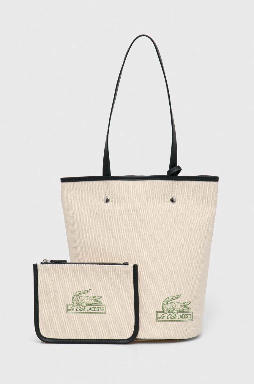 Дамска чанта Lacoste Bucket Bag with Removable Pouch Бежово | NF4186TD, 0
