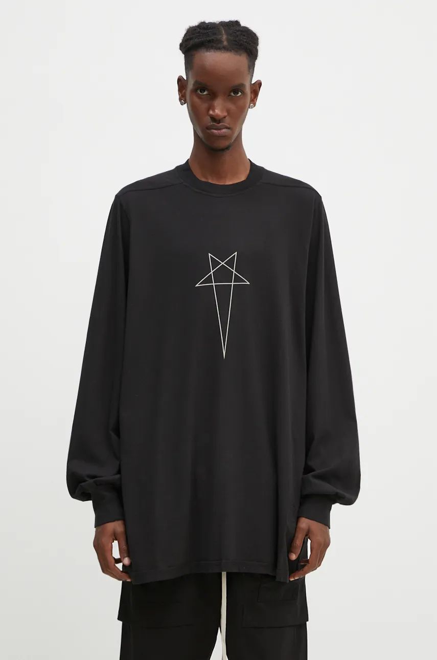 Тениска Rick Owens Jumbo T-Shirt Print Черно | DU02D2261.RNEP3, 0