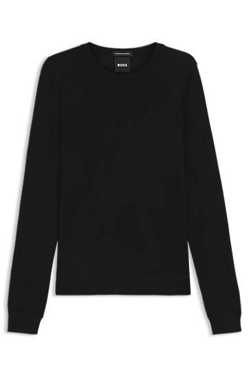 Пуловер BOSS BOSS Superfine Merino Wool Crew-Neck Sweater Черно | 50544987, 0
