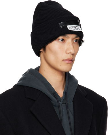 Шапка Maison Margiela MM6 Maison Margiela Wool Beanie with Taped Label Черно | SH2TB0003 M13168, 1