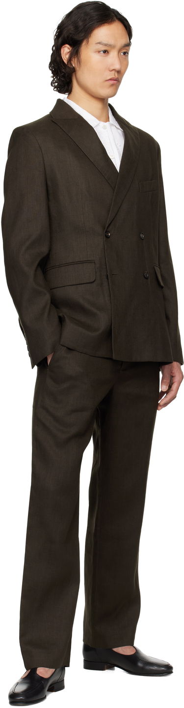Панталони Bode Bode Lightweight Linen Side-Buckle Trousers Кафяво | MRS25BT072, 3