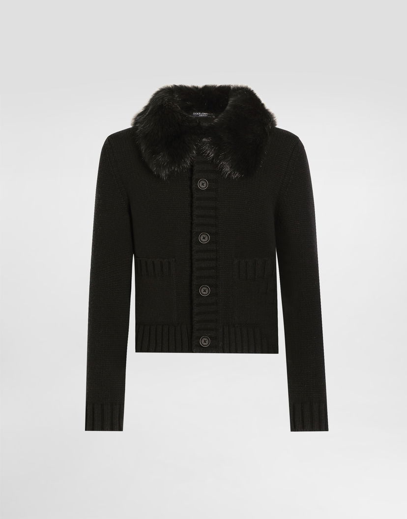 Яке Dolce & Gabbana Dolce & Gabbana Wool Jacket with Faux Fur Collar Черно | GXVD3ZJDVBZN0000