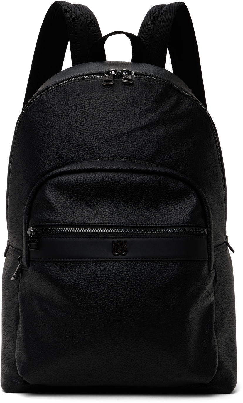 Раница BOSS Logo Hardware Faux-Leather Backpack Черно | 50547423