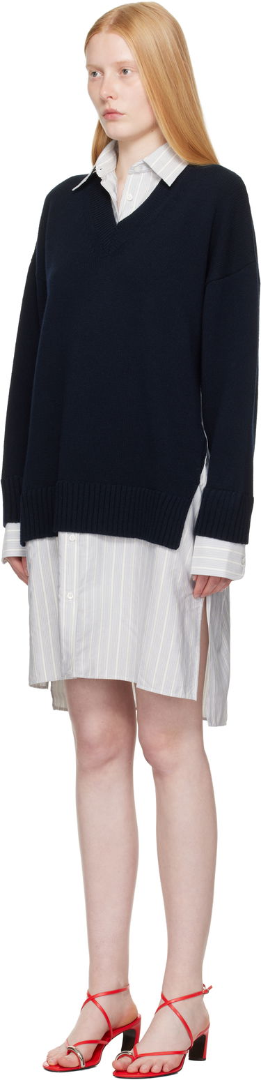 Пуловер Stella McCartney Stella McCartney Crewneck Jumper Shirt Dress Тъмно синьо | 6K10643S2583, 3