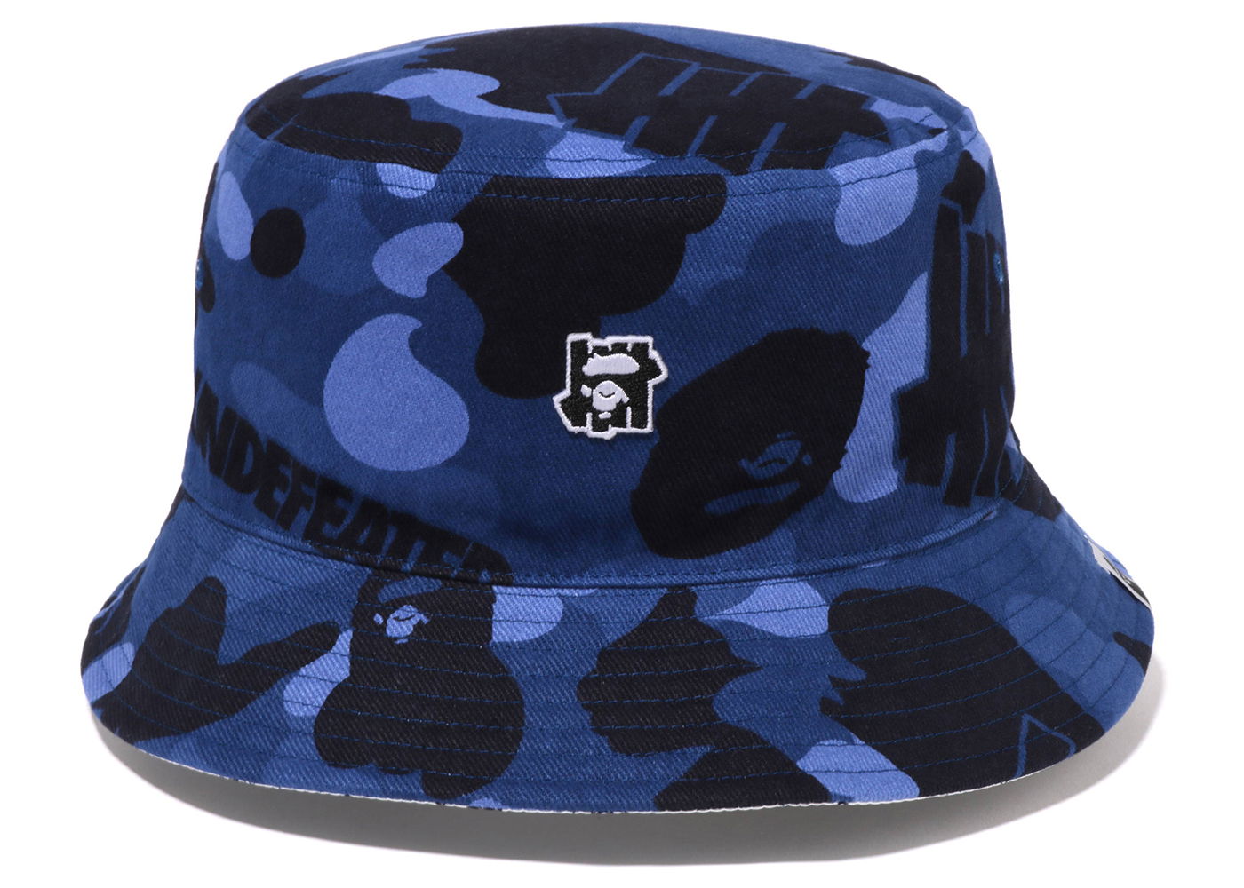 Шапка BAPE Undefeated x Color Camo Flannel Bucket Hat Тъмно синьо | 1I73-181-902, 0