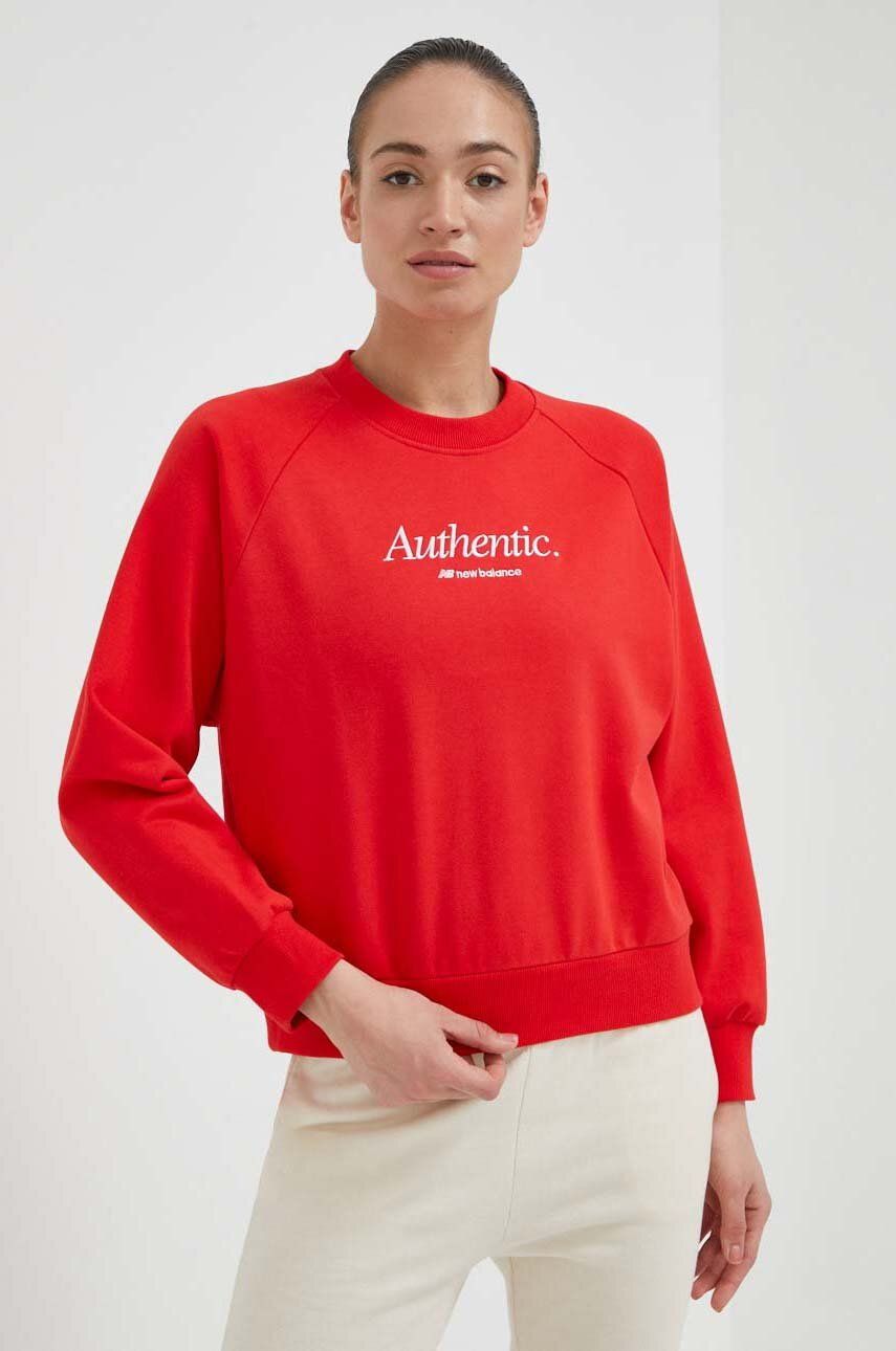 Суитчър New Balance Cotton Hoodie Червено | WT31557TRD, 0
