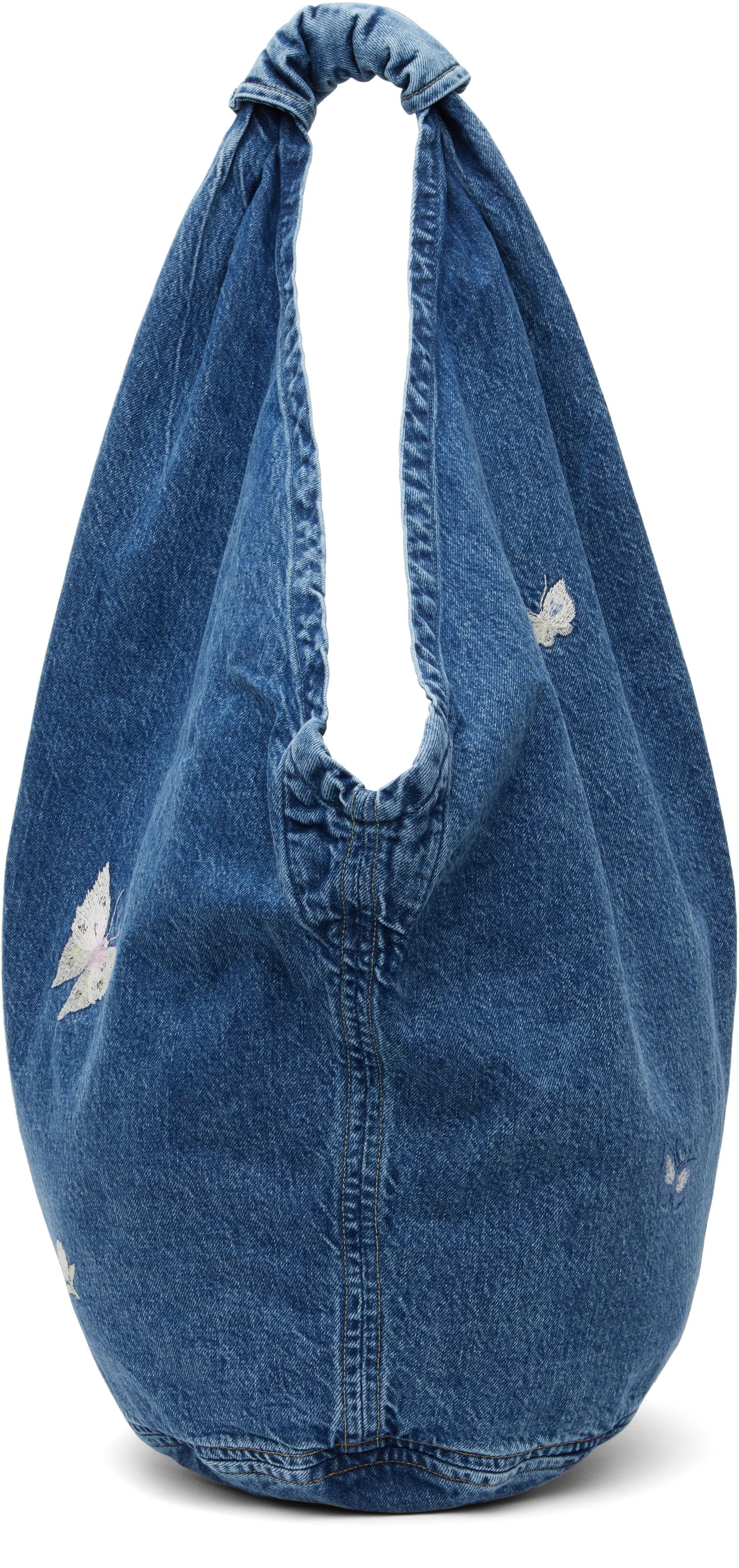 Дамска чанта OUR LEGACY Our Legacy Drip Butterfly Embroidered Denim Bag Синьо | A2258DI, 0