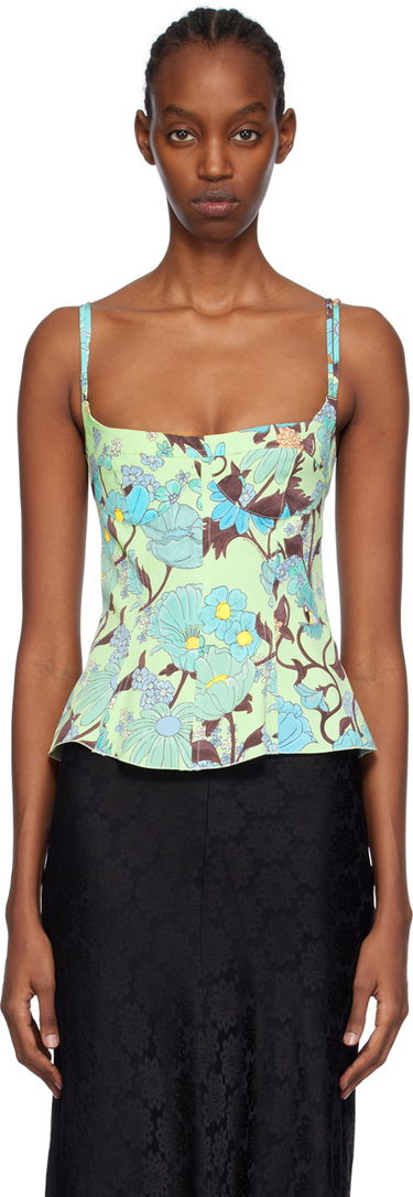 Потник Stella McCartney Stella McCartney Floral Print Peplum Camisole Зелено | 6T01583DS300, 0