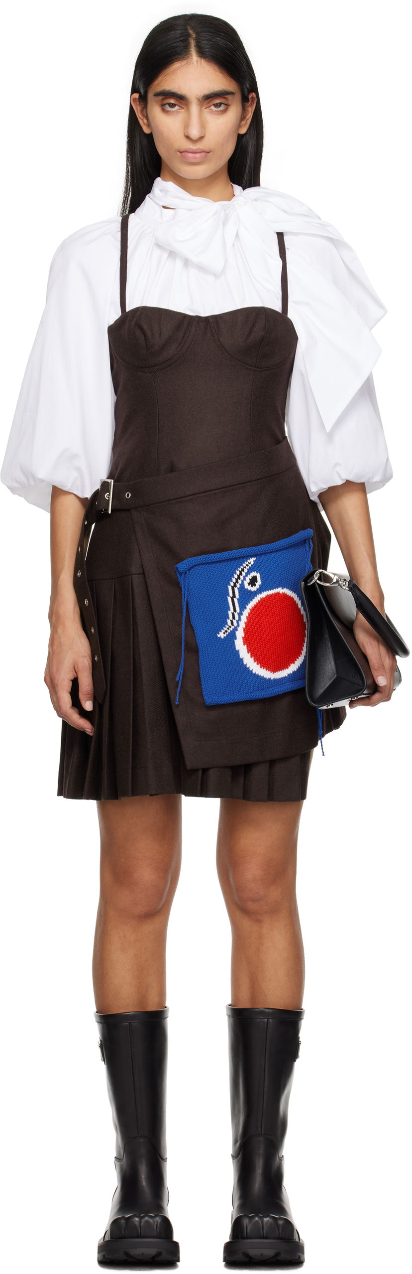 Pокля Charles Jeffrey Loverboy Kilt Minidress Бяло | 41060101