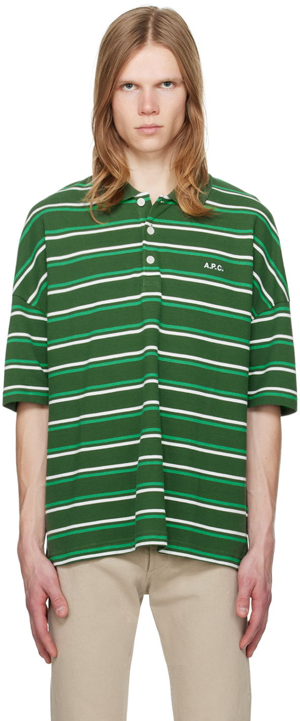 Поло тениска A.P.C. Antoine Polo Tee Зелено | COGXA-H26212, 0