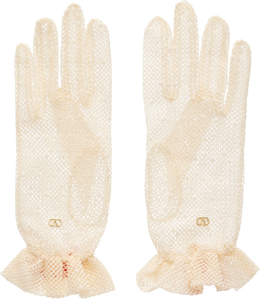 Ръкавици Valentino VLogo Signature Knit Gloves Бяло | 6W2GD00FSMV