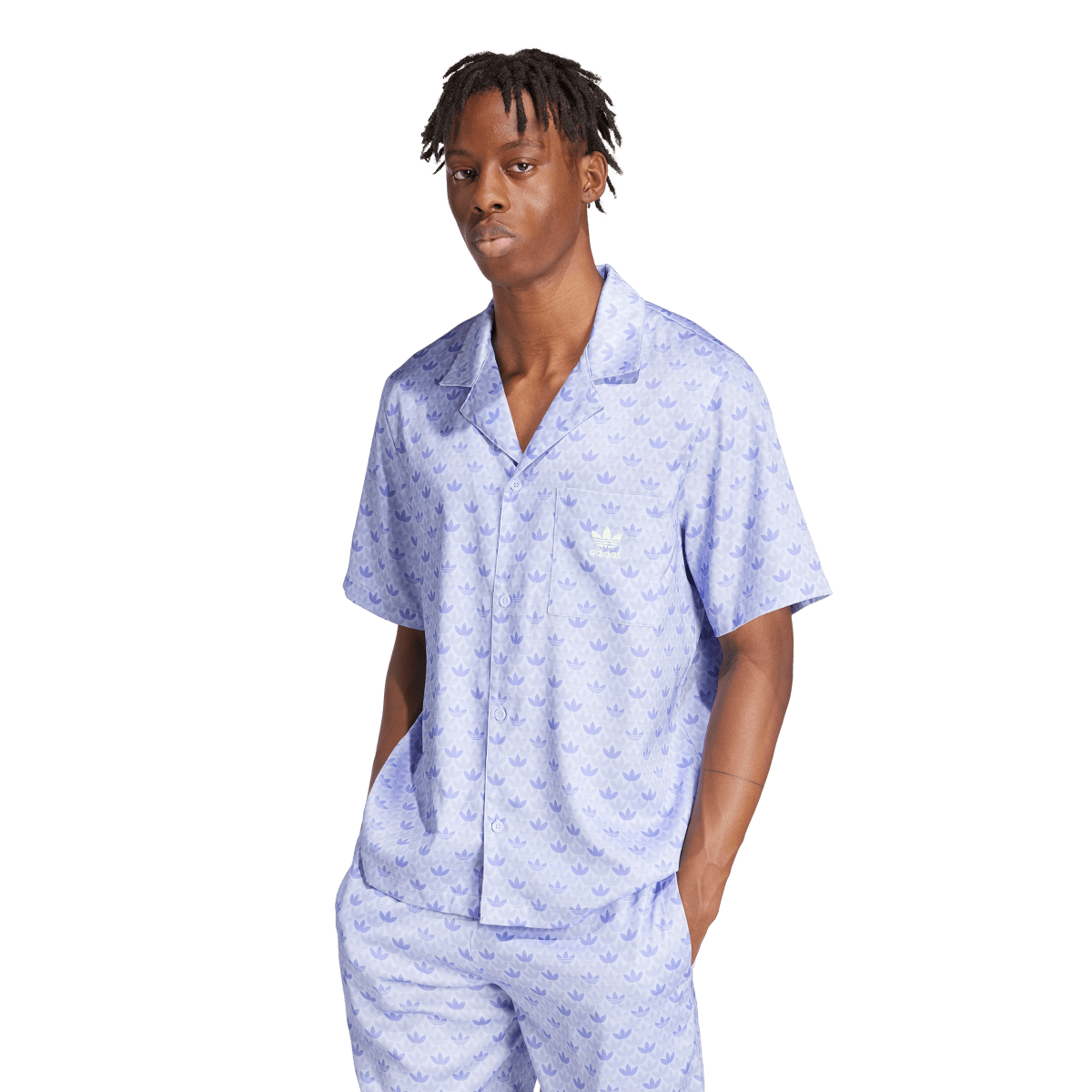 Риза adidas Originals Mono Satin Shirt Синьо | IS2938, 0