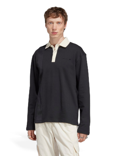 Поло тениска adidas Originals Polo Shirt RIFTA Metro Long Sleeve Rugby Черно | IC8396