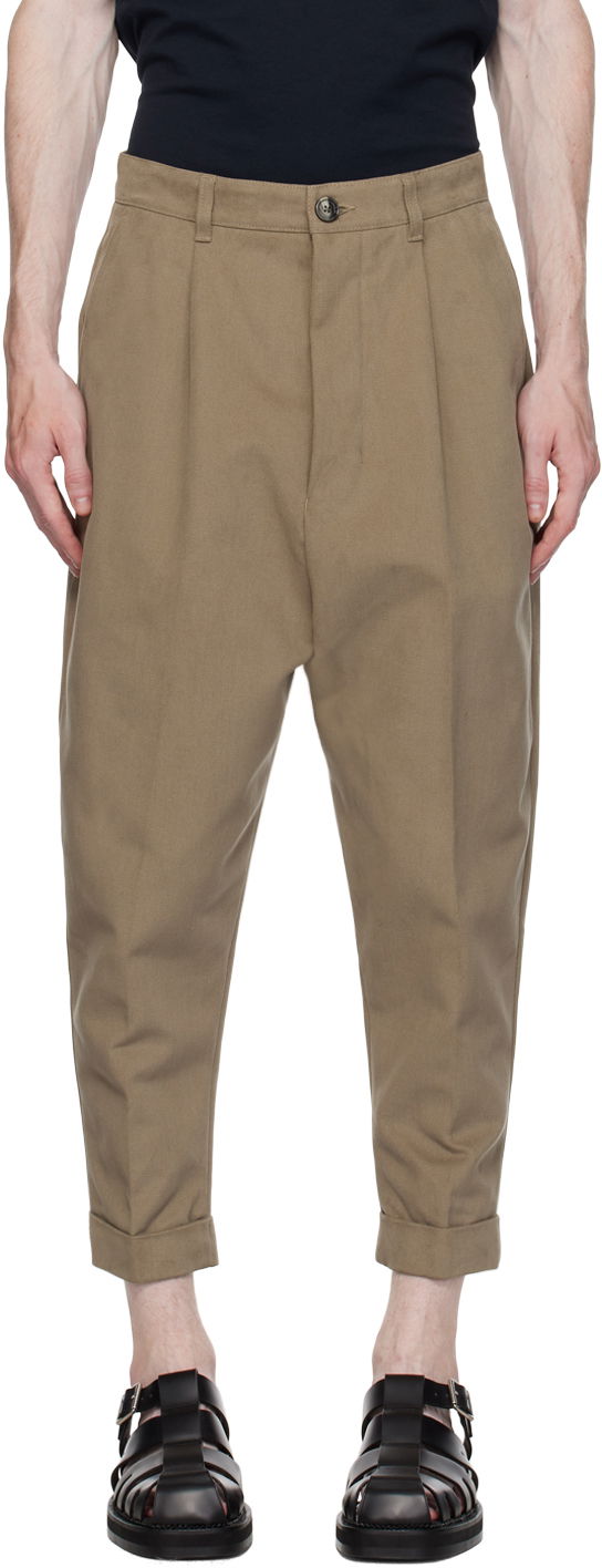Панталони AMI Oversized Trousers Бежово | HTR101.CO0052, 0