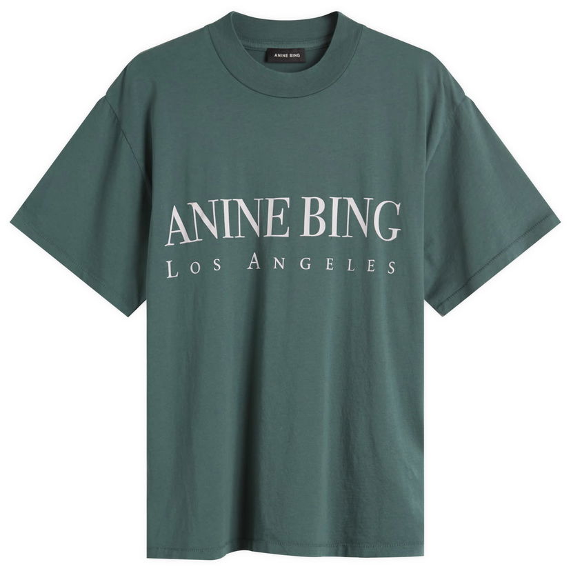 Тениска Anine Bing Ashton Los Angeles T-Shirt, Size X-Small Зелено | A-08-10133-DKG31