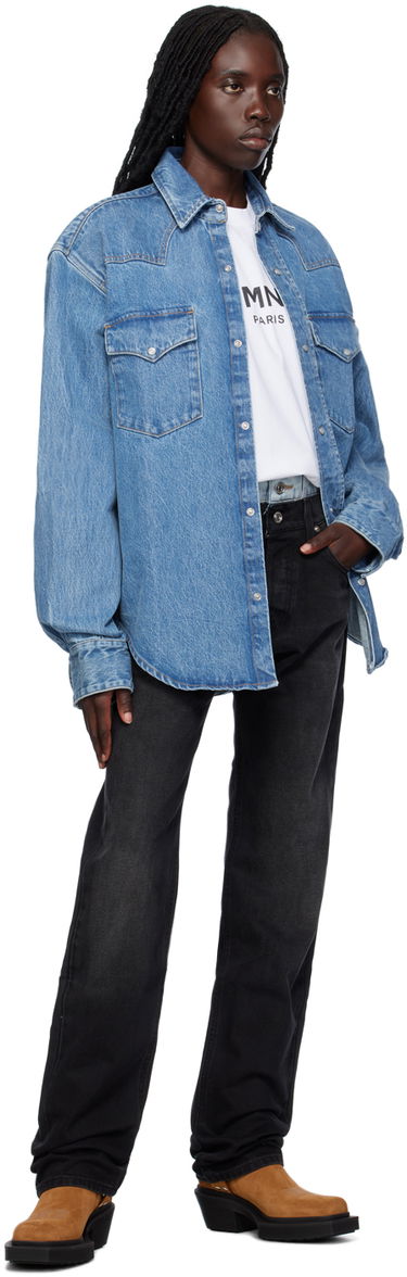 Риза VETEMENTS Flap Pocket Denim Shirt Синьо | VL18SH250N, 3