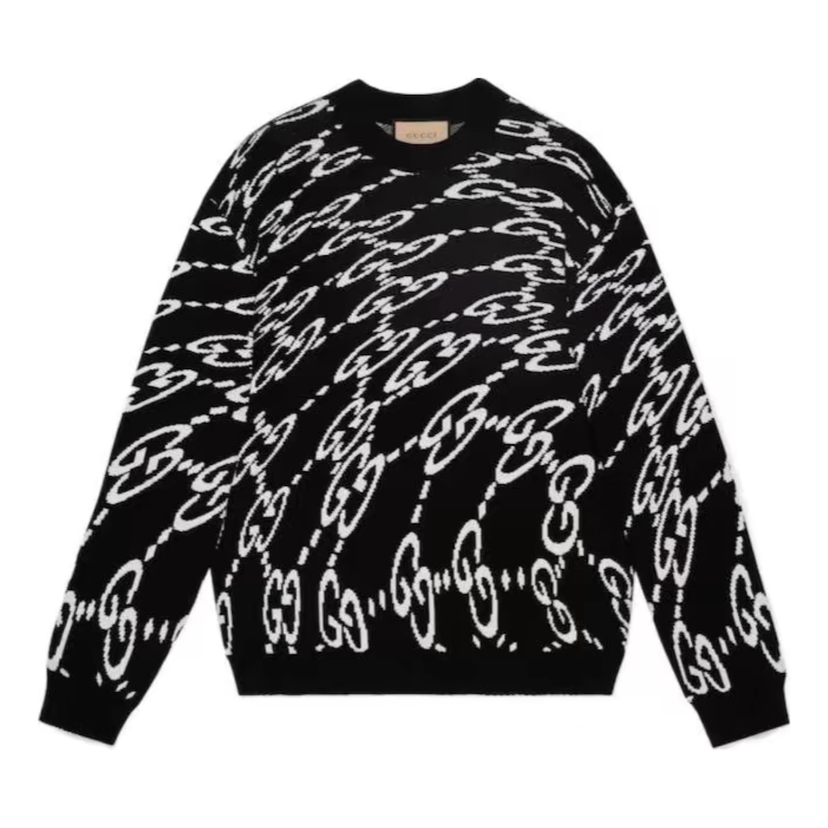 Пуловер Gucci Gucci Wavy GG Sweater Черно | 780637-XKDZF-1289