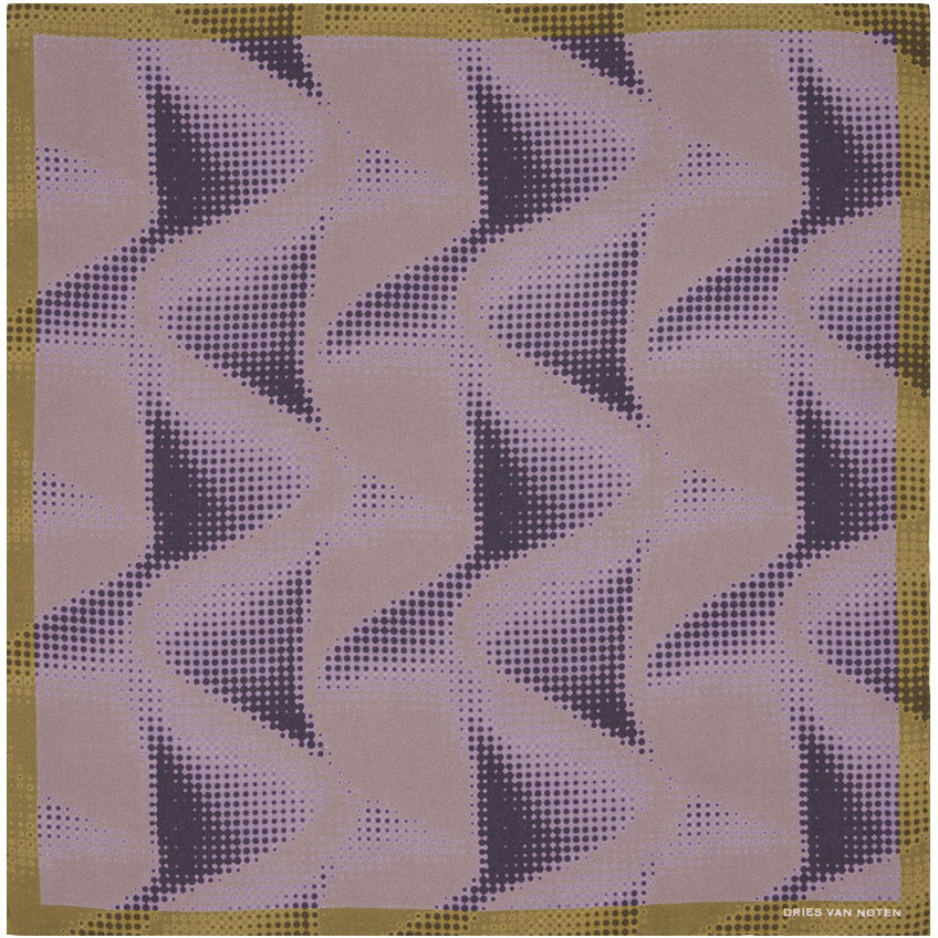 Облекло Dries Van Noten Brown & Purple Silk Pocket Square Металик | 242-021300-9008, 0
