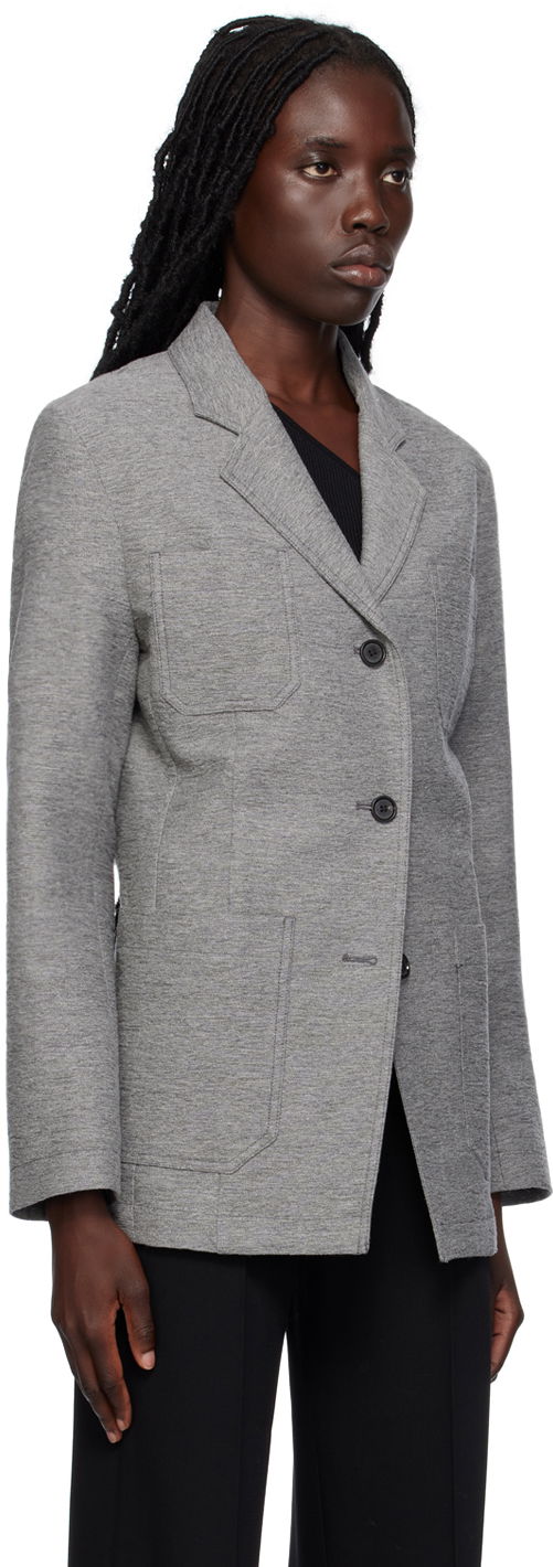 Яке TOTEME Notched Lapel Pocket Blazer Сиво | 233-3011-278, 1