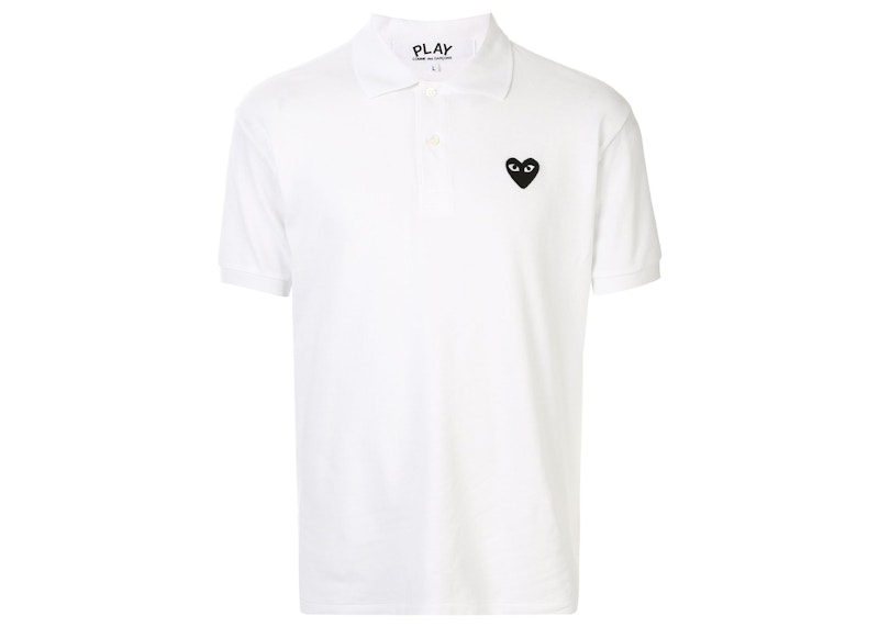 Поло тениска Comme des Garçons Play Heart Patch Polo Бяло | AZT066051